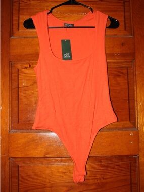 wild fable Dark Orange Ribbed Sleeveless Top